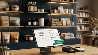 RetaPOS as a Vend POS alternative showing flat-price mobile billing tuned for small retail under 500 SKUs on smartphone